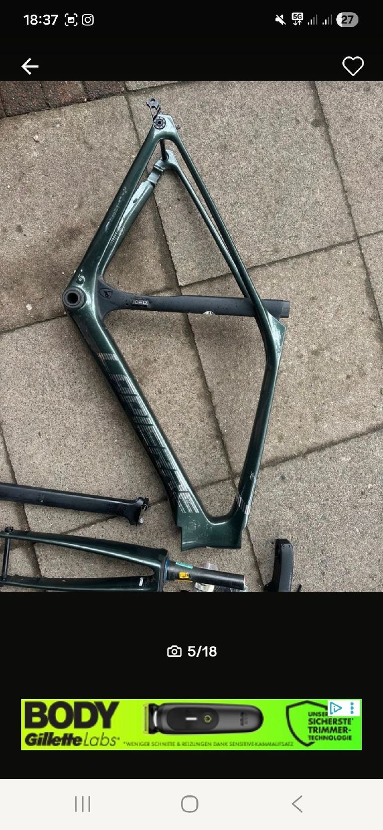 Used Lapierre Aircode DRS 5.0 Di2 2024 Frameset 2024 Road & Gravel, Green — image 7 of 12