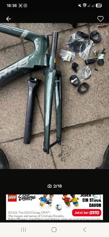 Used Lapierre Aircode DRS 5.0 Di2 2024 Frameset 2024 Road & Gravel, Green — image 4 of 12