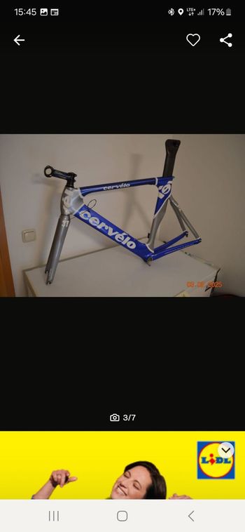 Used Cervélo P2 Ultegra 6870 2017 Frameset 2017 Road & Gravel, Blue — image 8 of 10