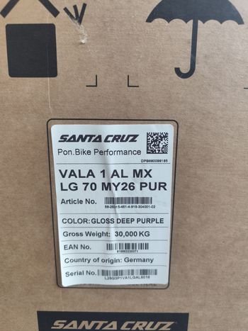 Použité Santa Cruz Vala AL 70 2026 2026 Mountainbike — obrázek 4 z 5