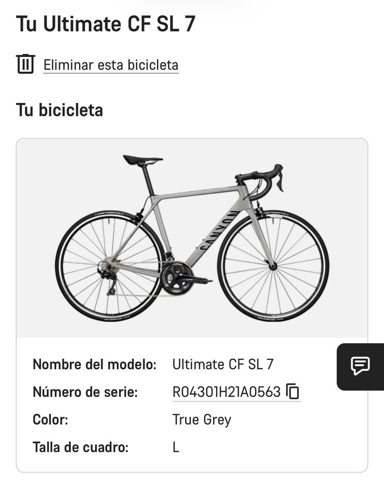 Used Canyon Ultimate CF SL 7 2021 2021 Road & Gravel, Light Gray — image 8 of 13