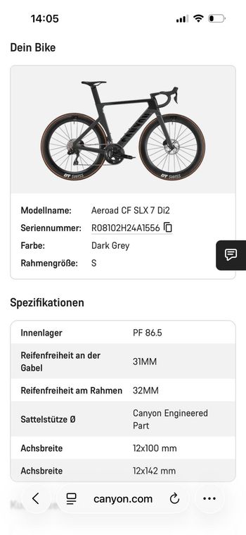Used Canyon Aeroad CF SLX 7 Di2 Dt Swiss Arc 1400 2024 Road & Gravel, Light Gray — image 3 of 6
