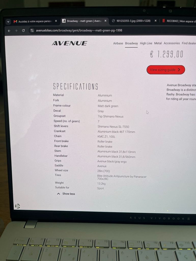 Avenue Custom Other Shimano 2020 Road & Gravel d'occasion — image 14 sur 15