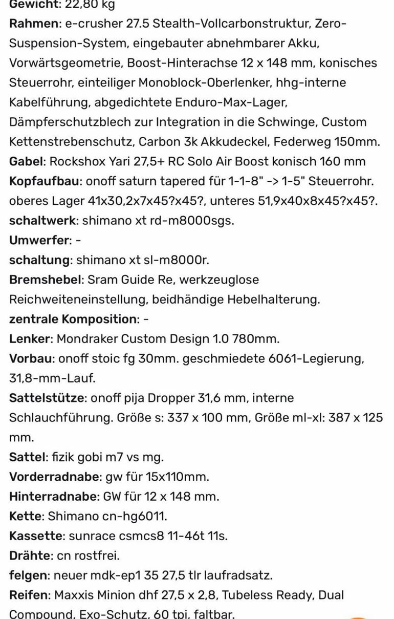 Gebrauchtes Mondraker e-Crusher Carbon R+ 2018 2018 Mountainbike, Hellgrau, 27.5 — Bild 17 von 18