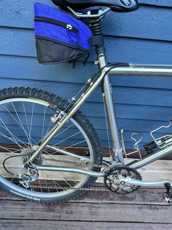Used Merlin Custom Built Titanium Merlin Framed Mountain Bike 2000 Mountainbike, Light Gray — image 4 of 5