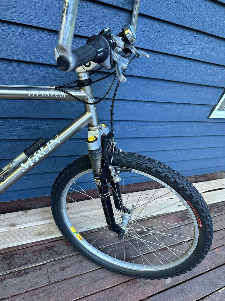 Used Merlin Custom Built Titanium Merlin Framed Mountain Bike 2000 Mountainbike, Light Gray — image 5 of 5
