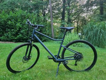 Brugt RIVERSIDE Hybridefiets 500 Nachtblauw 2023 Urban & Touring