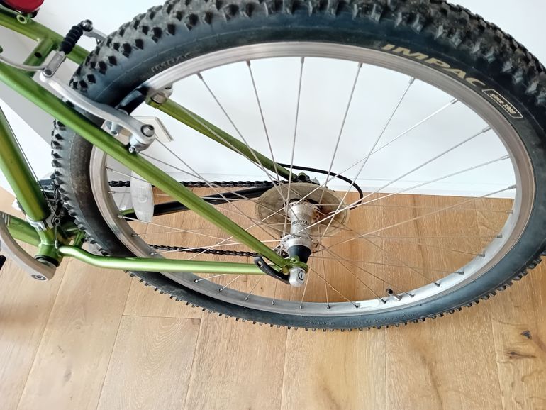 Gebrauchtes Gary Fischer Aquila, Chromoly Frame, 1998, Groep Shimano 85, Remme Dia Compe DP7, Rockshok XC Jett 1998 Mountainbike, Grün — Bild 6 von 17