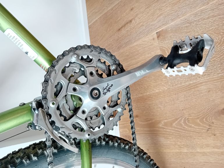Gebrauchtes Gary Fischer Aquila, Chromoly Frame, 1998, Groep Shimano 85, Remme Dia Compe DP7, Rockshok XC Jett 1998 Mountainbike, Grün — Bild 15 von 17