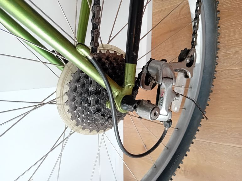 Gebrauchtes Gary Fischer Aquila, Chromoly Frame, 1998, Groep Shimano 85, Remme Dia Compe DP7, Rockshok XC Jett 1998 Mountainbike, Grün — Bild 14 von 17