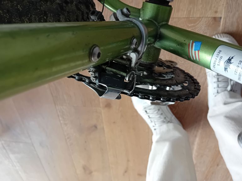 Gebrauchtes Gary Fischer Aquila, Chromoly Frame, 1998, Groep Shimano 85, Remme Dia Compe DP7, Rockshok XC Jett 1998 Mountainbike, Grün — Bild 16 von 17