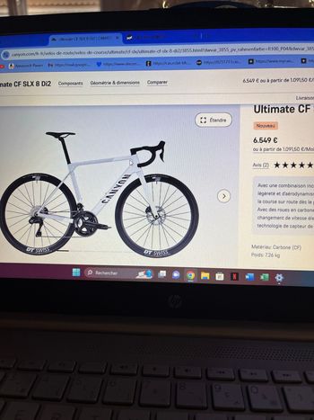 Used Canyon Ultimate CF SLX 8 Di2 2024 2024 Road & Gravel, White — image 3 of 3