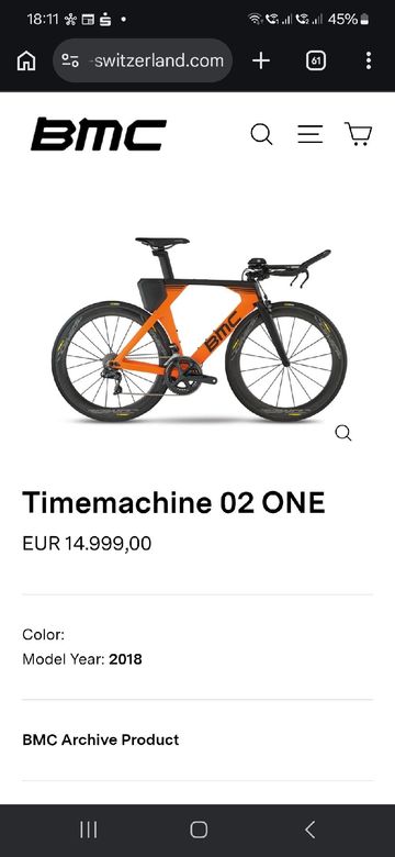 Used BMC Timemachine 02 ONE 2018 2018 Road & Gravel, Orange — image 5 of 5