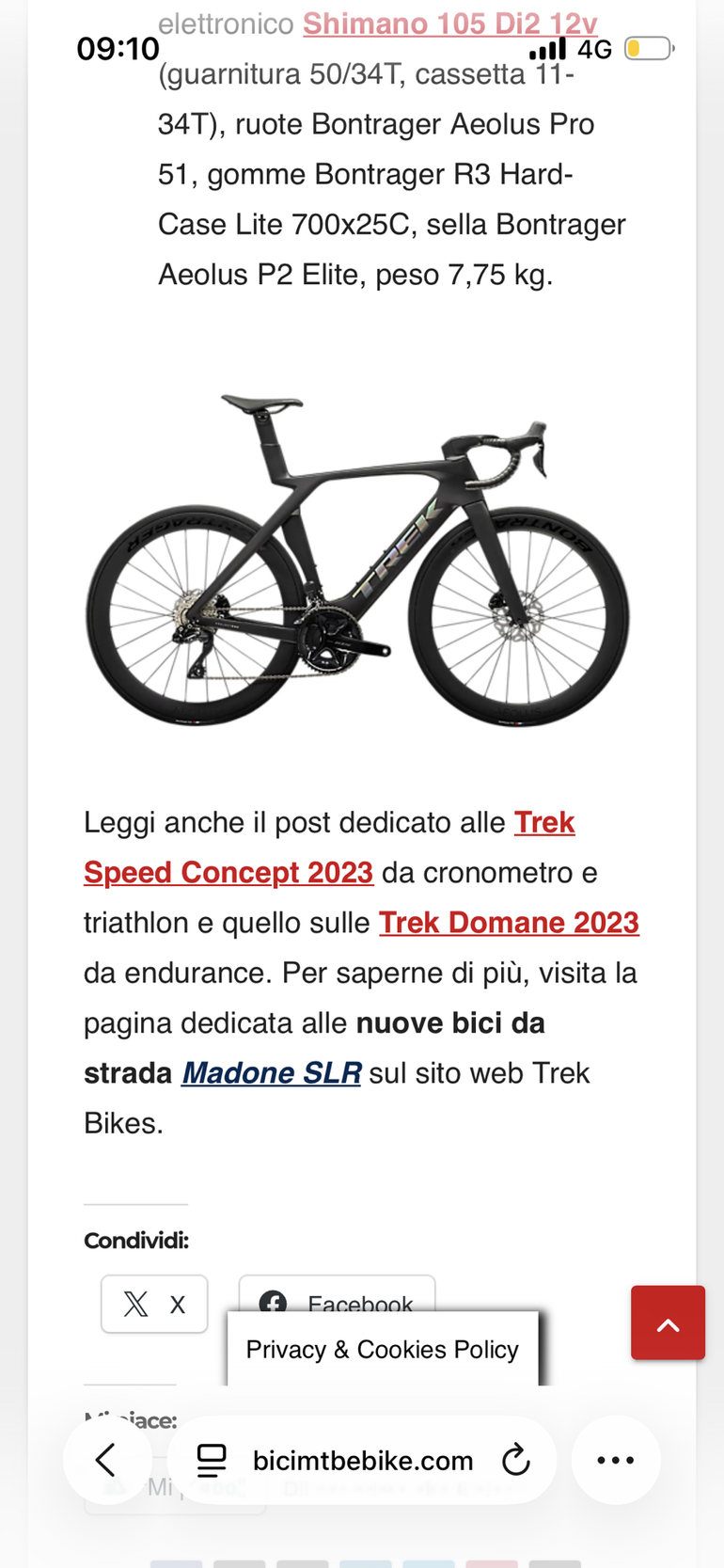 Brugt Trek madone slr8 Custom Shimano Ultegra Di2 2023 Road & Gravel — billede 6 af 6
