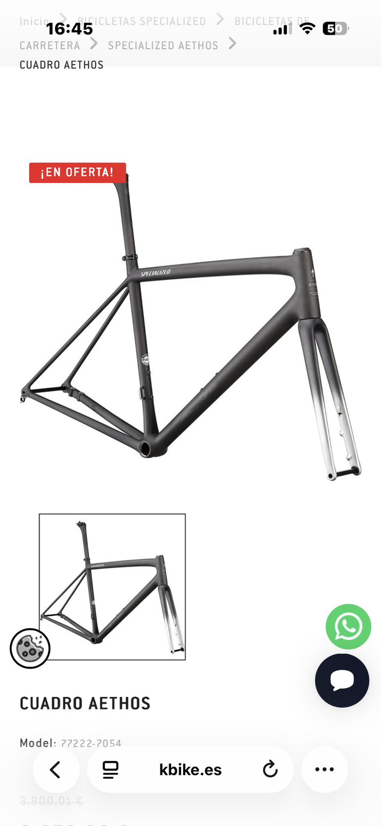 Brugt Specialized Aethos Frameset - FACT 10r Carbon 2023 Frameset 2023 Road & Gravel — billede 2 af 7