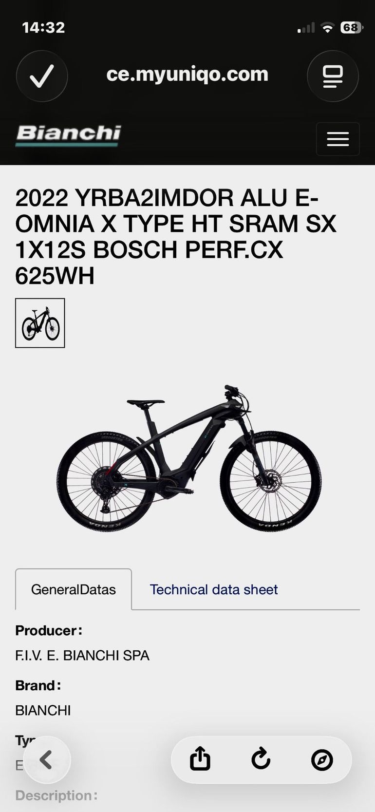 Brugt Bianchi e-Omnia X Type - SX Eagle 1x12 2022 2022 Mountainbike — billede 7 af 7
