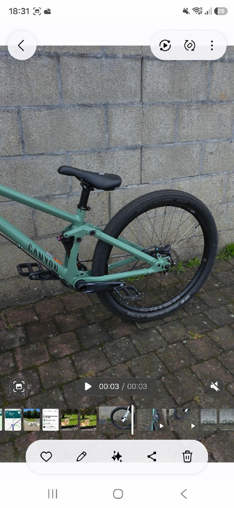 Used Canyon Stitched 720 2025 2025 Mountainbike, Green, 26 — image 6 of 6