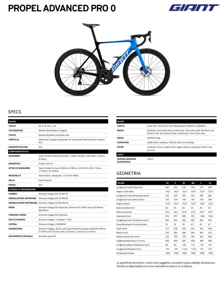 Giant Propel Advanced Pro 0 2024 2024 Road & Gravel usato, Blu — immagine 10 di 10