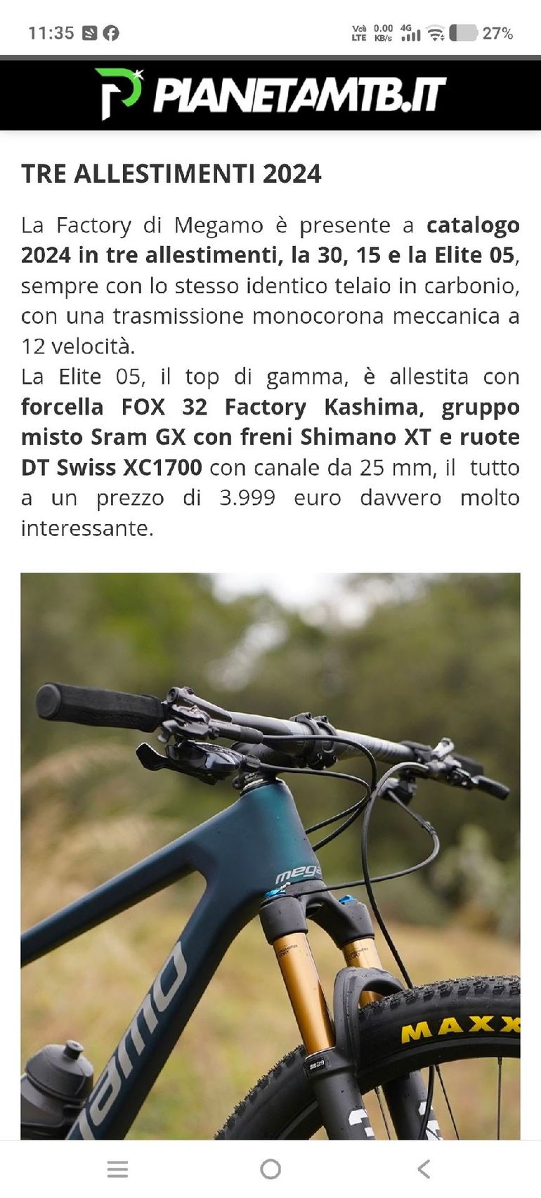 Brugt Megamo FACTORY ELITE 05 2024 2024 Mountainbike — billede 8 af 8