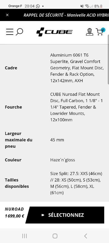 Brugt CUBE NUROAD, SLX 2026 2026 Road & Gravel — billede 7 af 8