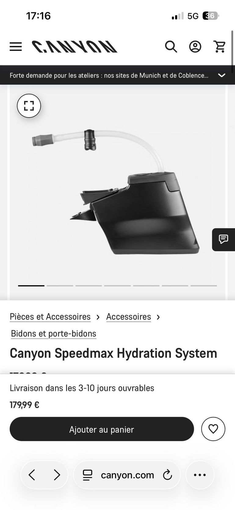 Brugt Canyon Speedmax CF 8 Di2 Race 2026 2026 Road & Gravel — billede 9 af 9