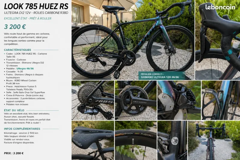 Brugt Look 785 HUEZ RS DISC ULT DI2 2023 Road & Gravel