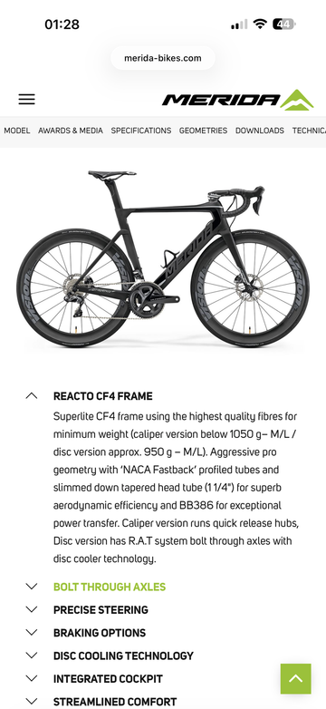 Tweedehands Merida REACTO DISC 8000-E 2020 Frameset 2020 Road & Gravel — afbeelding 15 van 33