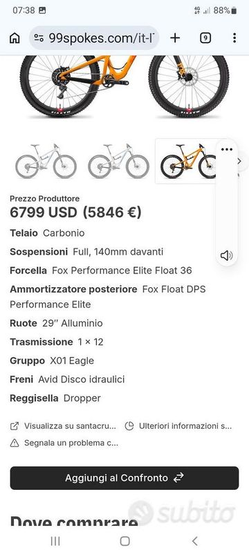 Used Santa Cruz Hightower CC X01 2018 2018 Mountainbike, Orange, 29 — image 10 of 10