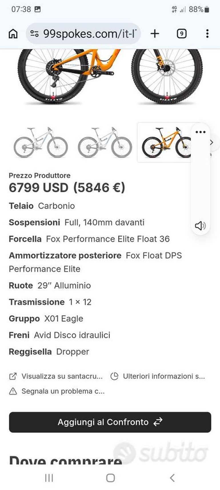Gebrauchtes Santa Cruz Hightower CC X01 2018 2018 Mountainbike, Orange, 29 — Bild 4 von 7