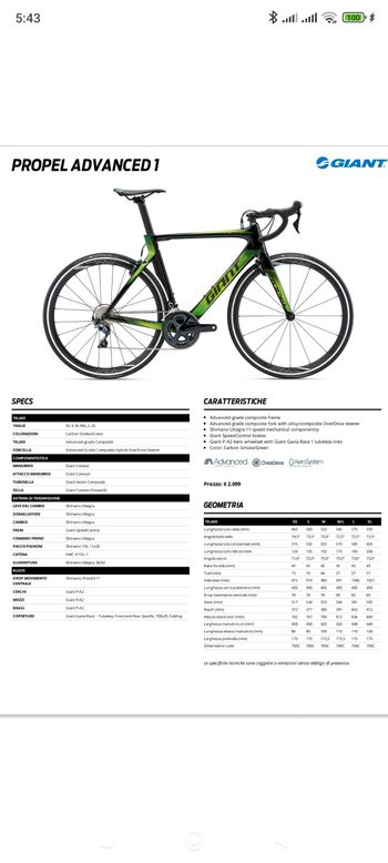 Used Giant Propel Advanced 1 2017 2017 Road & Gravel