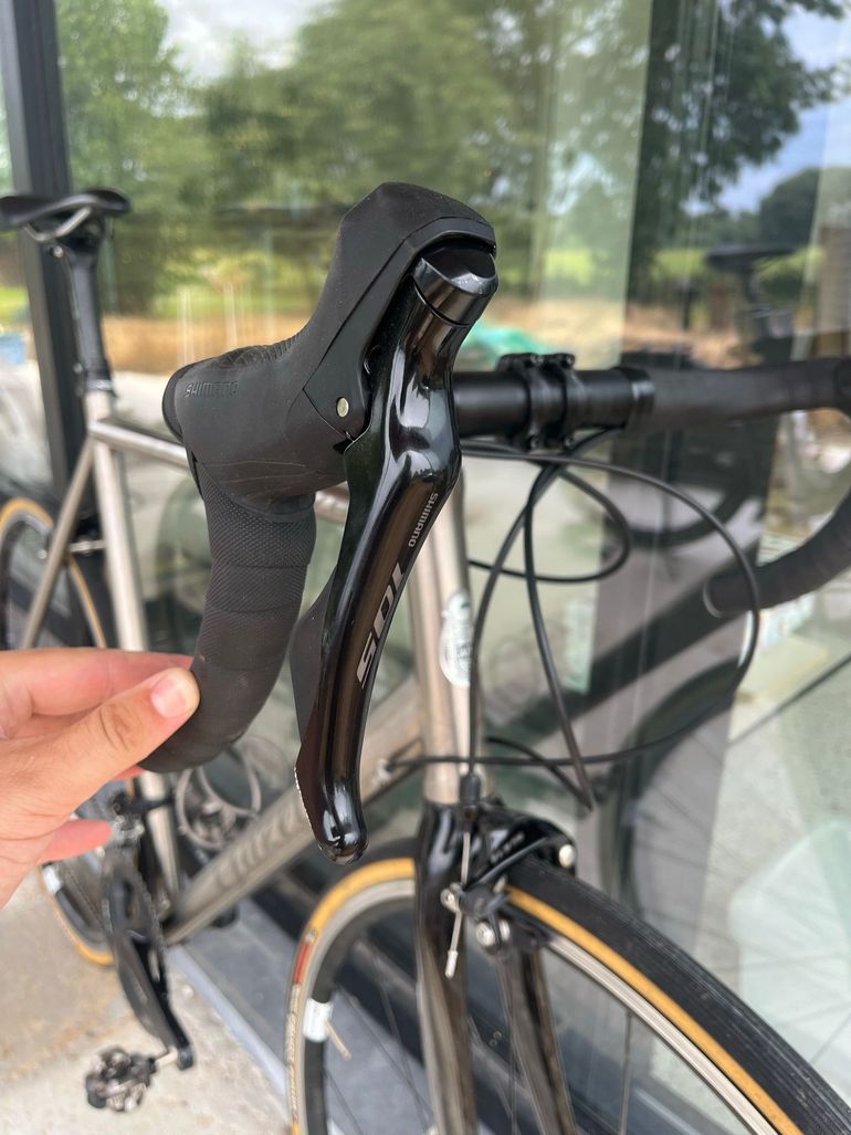 Gebrauchtes Gazelle titanium Custom Shimano 105 2014 Road & Gravel, Hellgrau — Bild 9 von 12