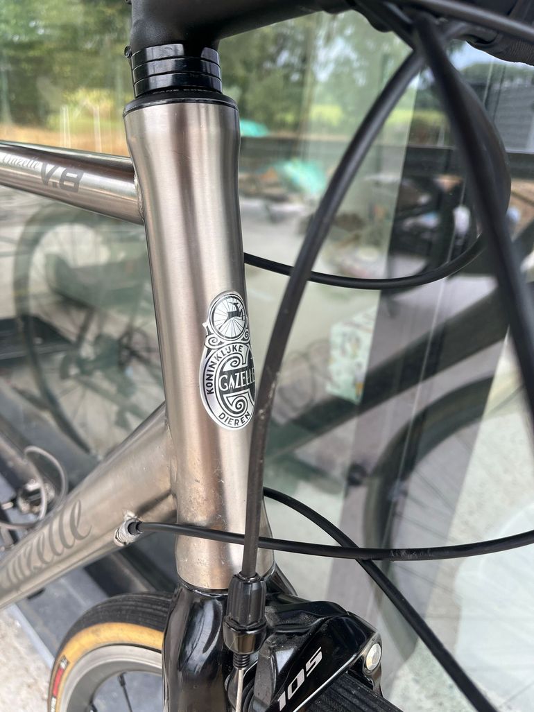 Gebrauchtes Gazelle titanium Custom Shimano 105 2014 Road & Gravel, Hellgrau — Bild 7 von 12