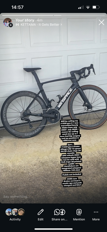 Used WINSPACE Custom Shimano Ultegra Di2 2024 Road & Gravel, Black — image 3 of 3