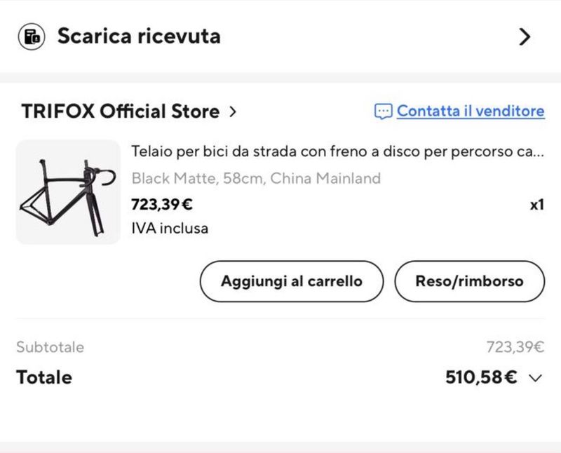 Trifox X18 Frameset 2025 Road & Gravel usato
