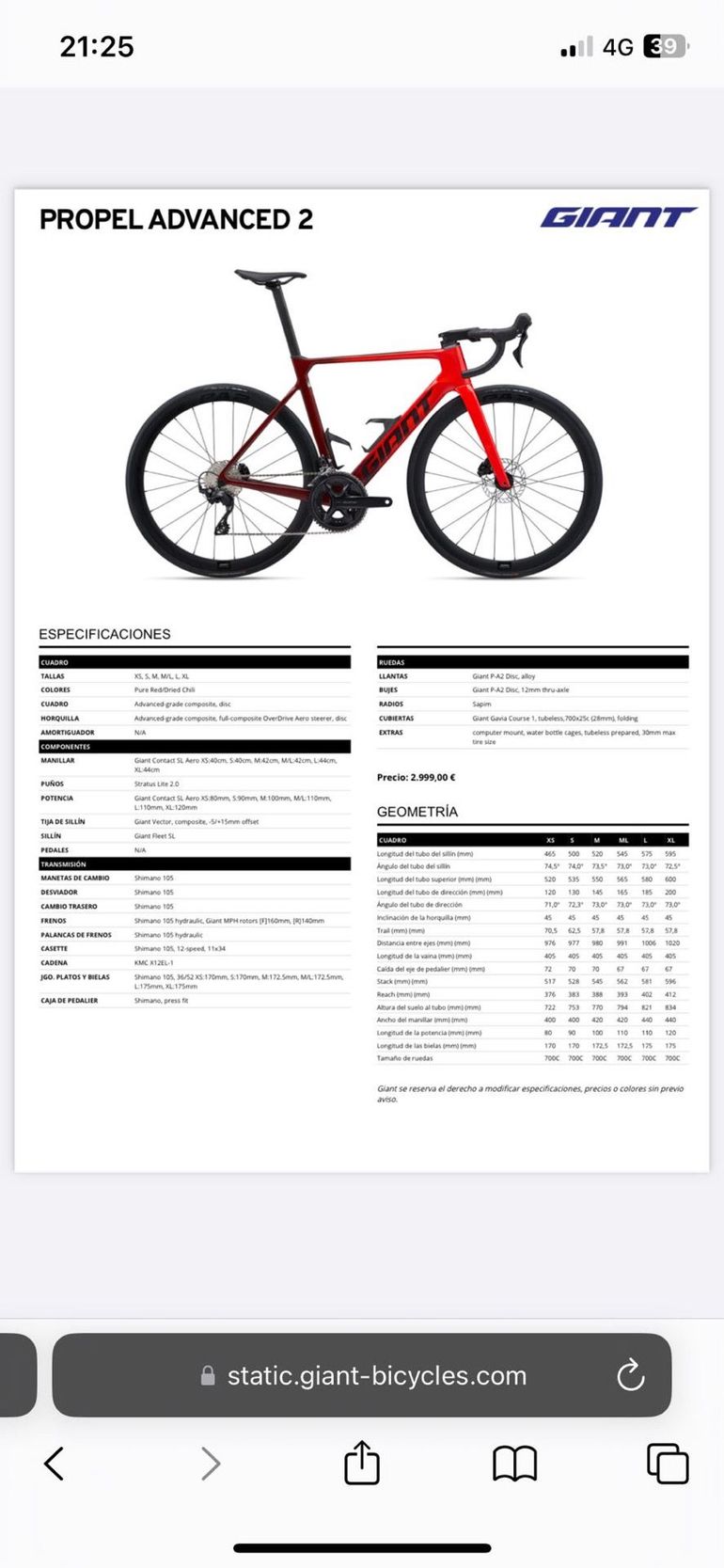 Brugt Giant Propel Advanced 2 2024 2024 Road & Gravel — billede 3 af 3