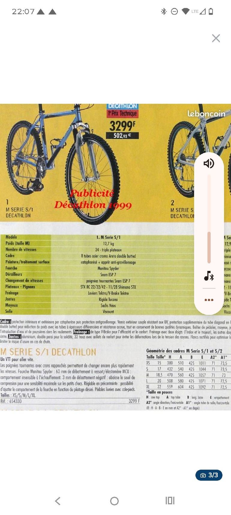 Used DECATHLON Custom Other Shimano - Mountainbike 1999 Mountainbike, Blue — image 7 of 7