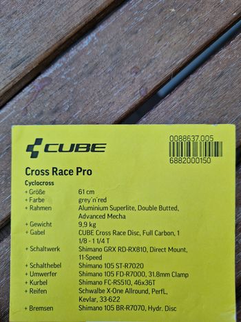 CUBE CROSS RACE PRO 2023 2023 Road & Gravel usato, Nero — immagine 4 di 7