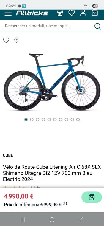 Použité CUBE LITENING AIR C:68X SLX 2024 2024 Road & Gravel