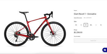 Giant Revolt 1 2022 Frameset 2022 Road & Gravel d'occasion