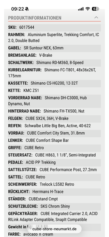 Used CUBE Ella Other Shimano 2022 Urban, Green — image 4 of 4