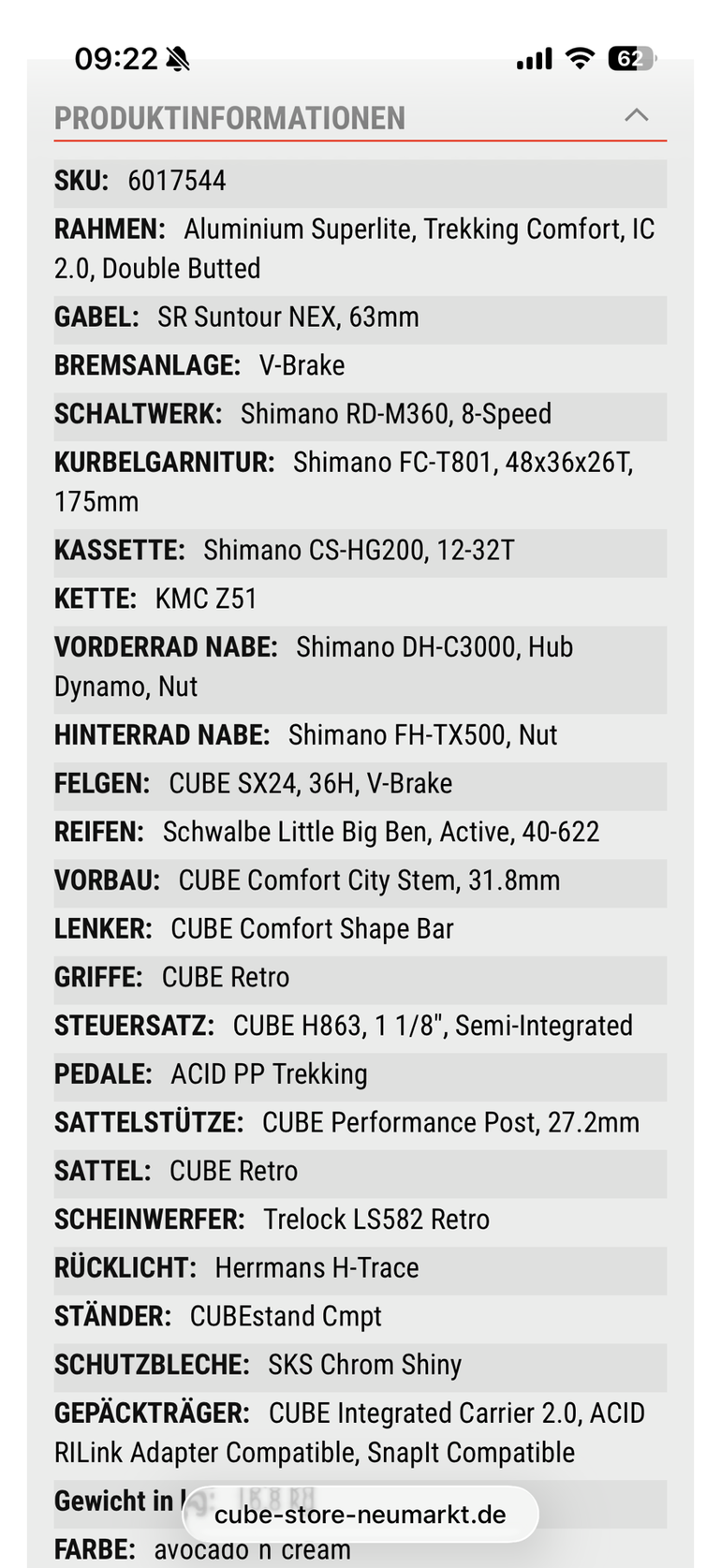 Used CUBE Ella Other Shimano 2022 Urban, Green — image 4 of 4