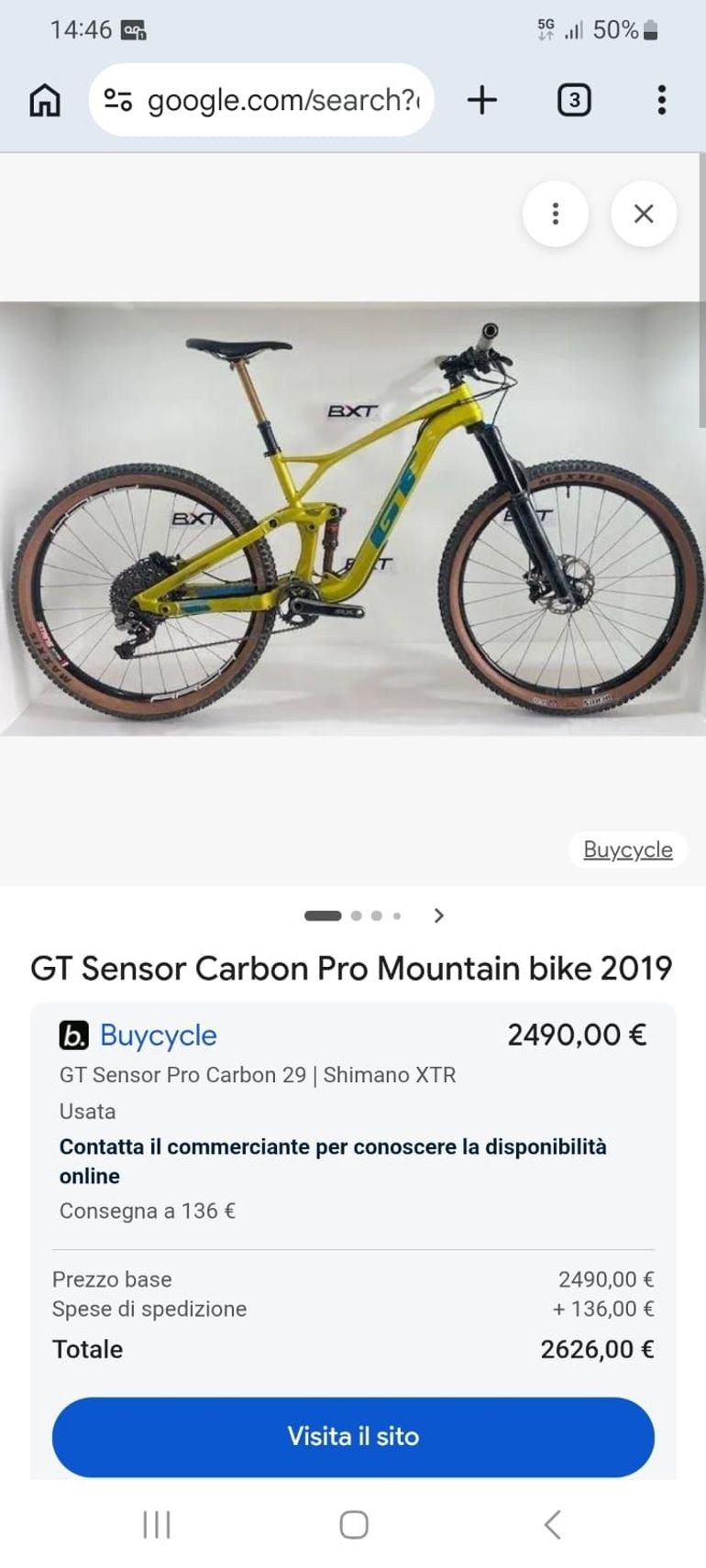 Used Gt Sensor Pro Carbon 2019 Mountainbike, Green, 29 — image 12 of 12