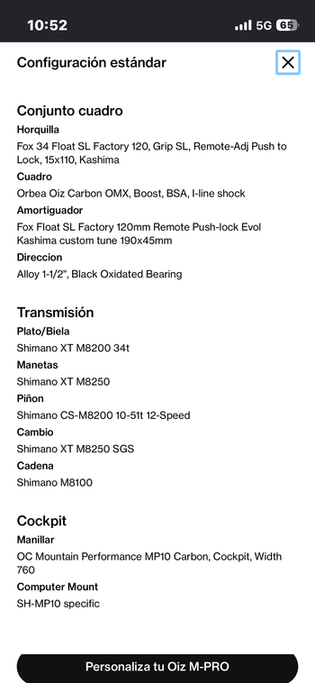 Tweedehands Orbea oiz Custom Shimano Deore XT 2027 Mountainbike — afbeelding 3 van 4