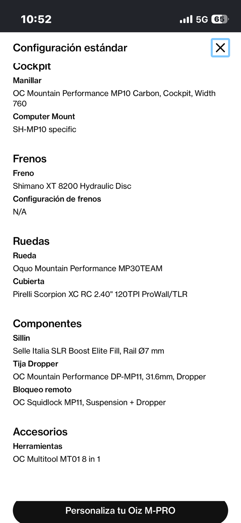 Tweedehands Orbea oiz Custom Shimano Deore XT 2027 Mountainbike — afbeelding 4 van 4