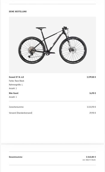 Gebrauchtes Canyon Exceed CF SL 6.0 2019 2019 Mountainbike, Schwarz, 29 — Bild 4 von 4