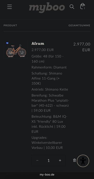 Used MyBoo Custom Shimano Alfine 11 hub gears Urban, Orange — image 15 of 15