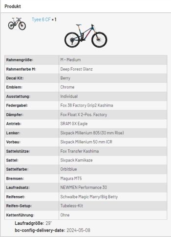 Propain Tyee SRAM GX Eagle 2024 Mountainbike d'occasion — image 6 sur 6
