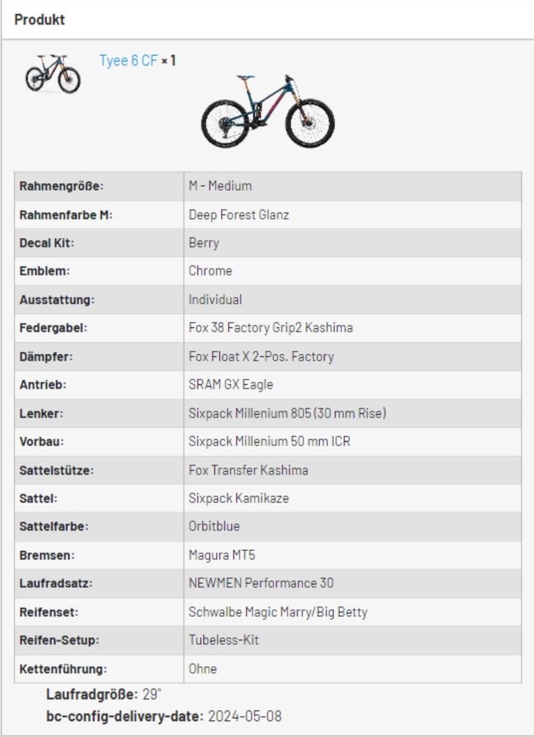 Propain Tyee SRAM GX Eagle 2024 Mountainbike d'occasion — image 6 sur 6