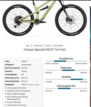 Canyon Cf7 2023 Mountainbike d'occasion — image 16 sur 16