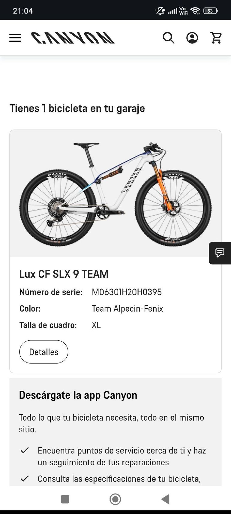Used Canyon Custom Shimano Deore XT 2021 Mountainbike, White — image 13 of 16